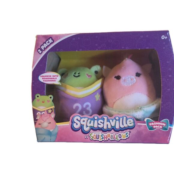 NIB* Squishmallows Squishville Elizabeth Philippe Fashion 2 Pk 2" Plush - Picture 1 of 5